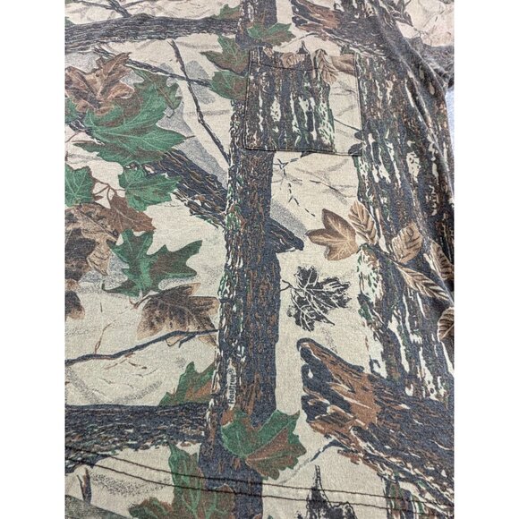 Camo Short Sleeve T-Shirt Tree Leaf Design Realtree Brown Green Beige Mens S - Picture 3 of 7